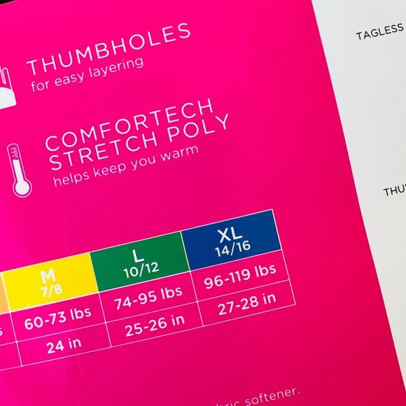 CUDDL DUDS Girls 2 Piece Stretch Poly Long Sleeve Crew & Leggings NWT Size XL - Picture 3 of 6